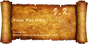 Vass Katinka névjegykártya